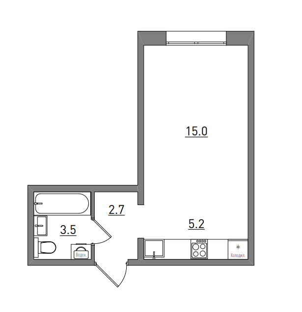 планировка квартиры 26 м2